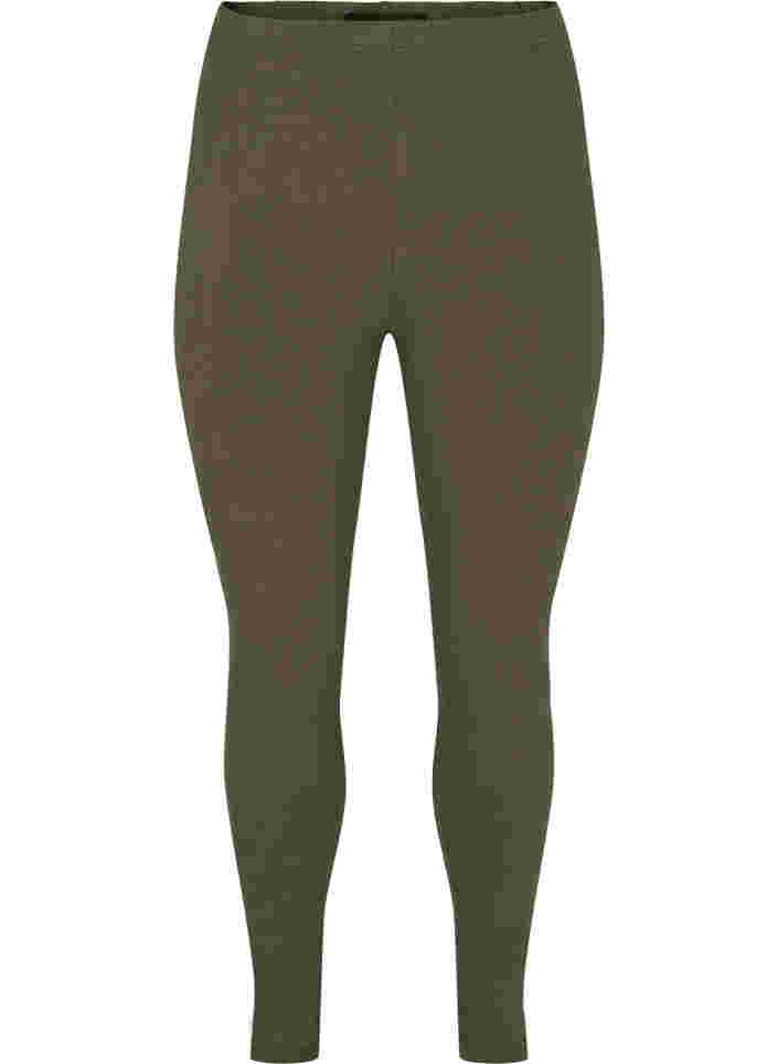 Katoenen legging met printdetails, Ivy Green, Packshot image number 0