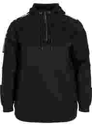 Sweatshirt met capuchon en rits, Black