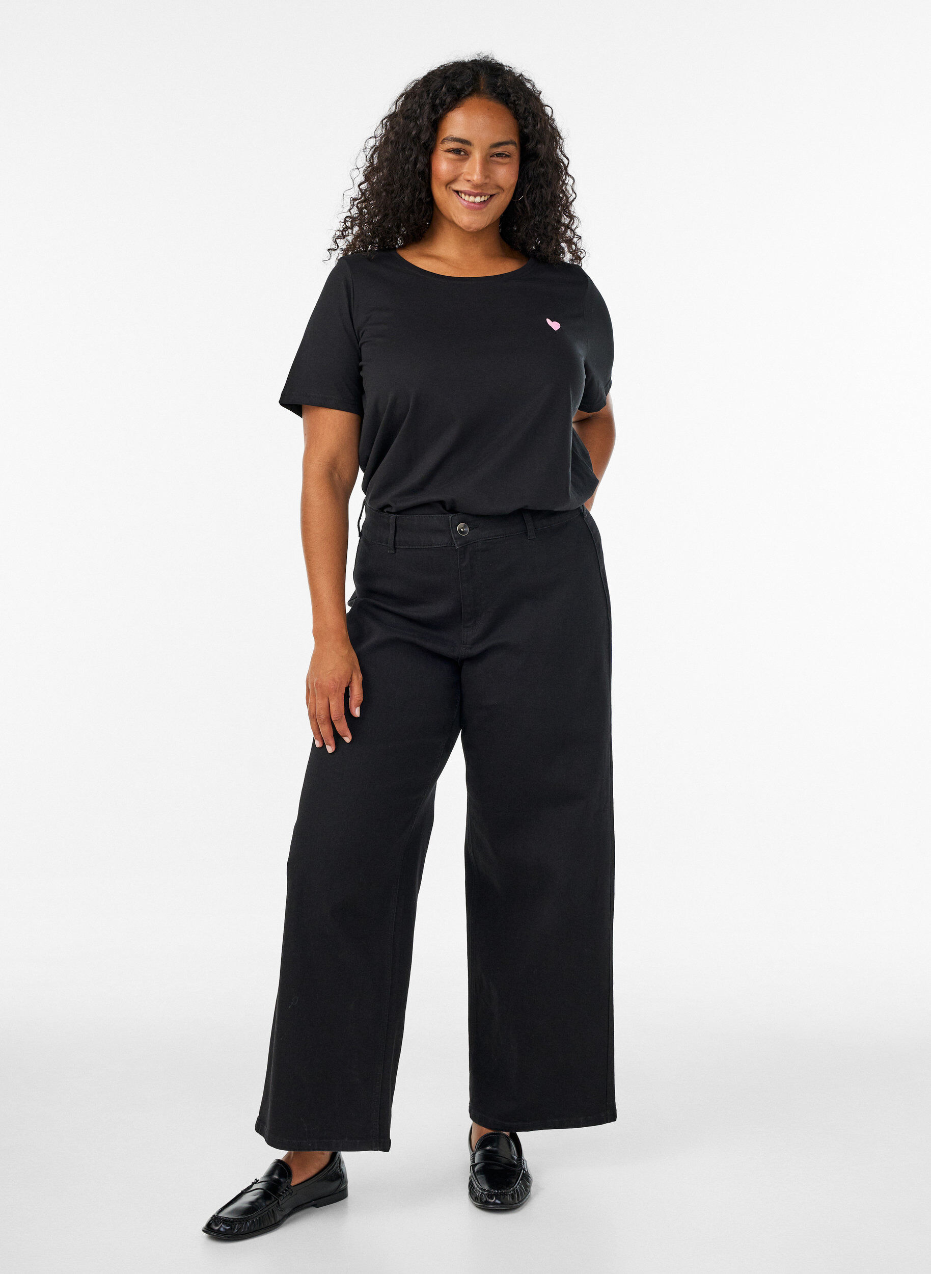ZizziT-shirt met print, Zwart, Model image number 1