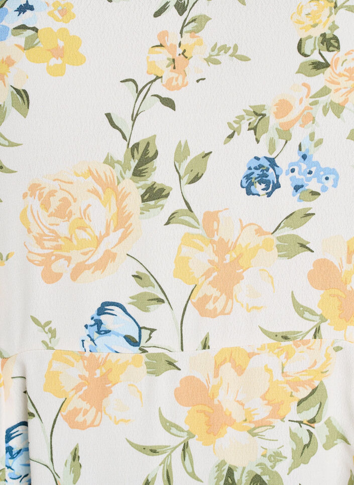 Viscose midi-jurk met bloemenprint, Blauw, Packshot image number 2