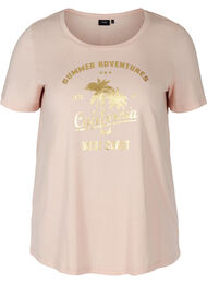 Katoenen t-shirt met print, Rose Smoke CALIFORN