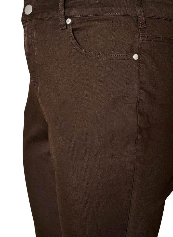 Ellen bootcutjeans van gekleurde denim, Bruin, Packshot image number 2