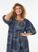 Enkel-lange jurk in viscose met paisleyprint en korte mouwen, Blauw, Model image number 2