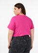 Basic katoenen T-shirt met ronde hals, Roze, Model image number 2
