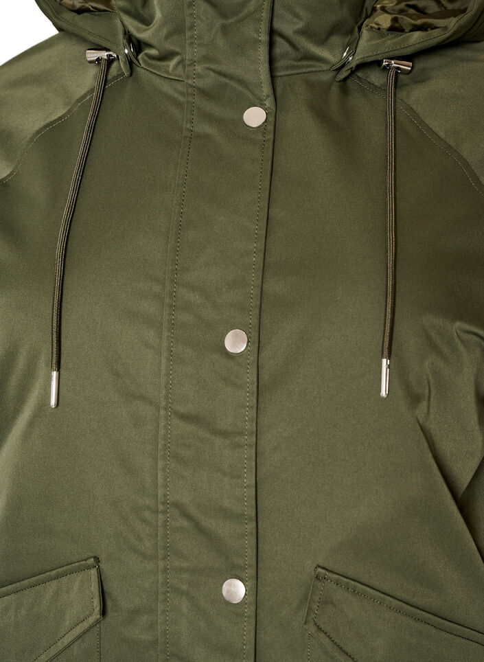 Gewatteerde parka met afneembare capuchon, Groen, Packshot image number 2