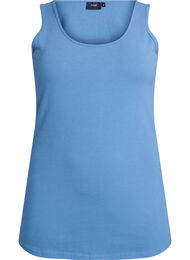 Effen gekleurd basic top in katoen, Blauw
