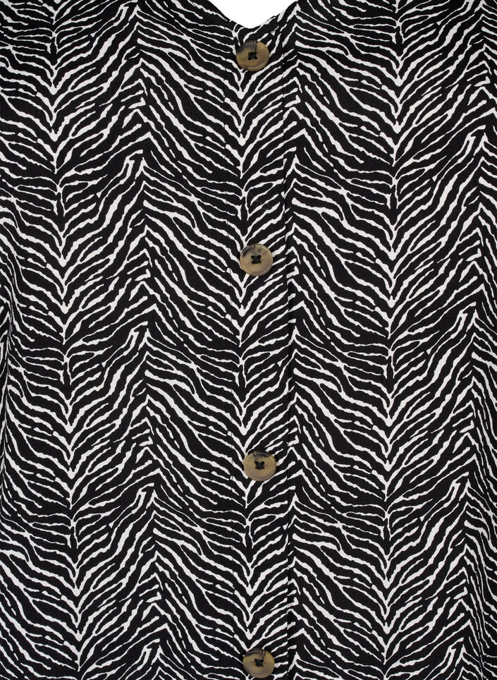 Viscose blouse met knopen, Black Graphic AOP, Packshot image number 2