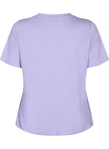 	 Gemêleerd t-shirt met elastische rand, Lavender Mél, Packshot image number 1