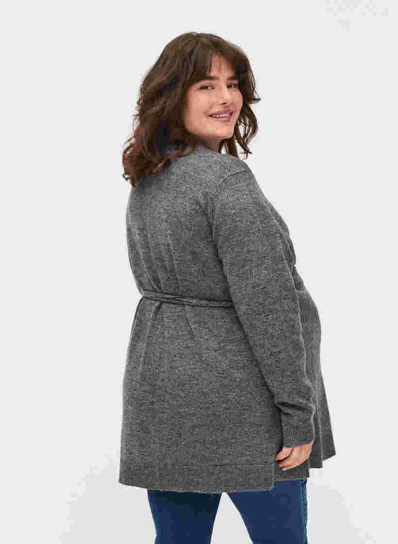 Gemêleerde zwangerschapstop met wikkel, Medium Grey Melange, Model image number 1