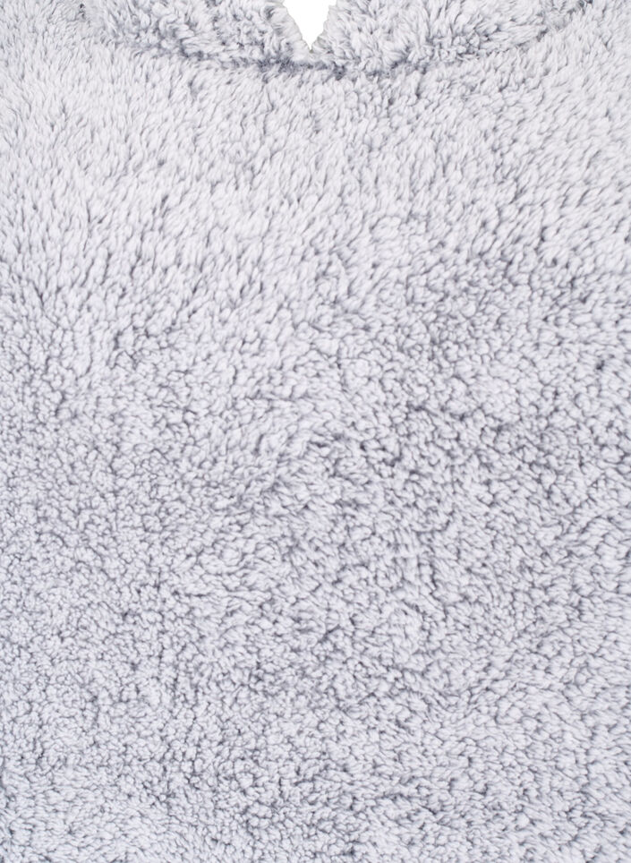 Oversized teddy jurk met zak, Grey Melange, Packshot image number 2