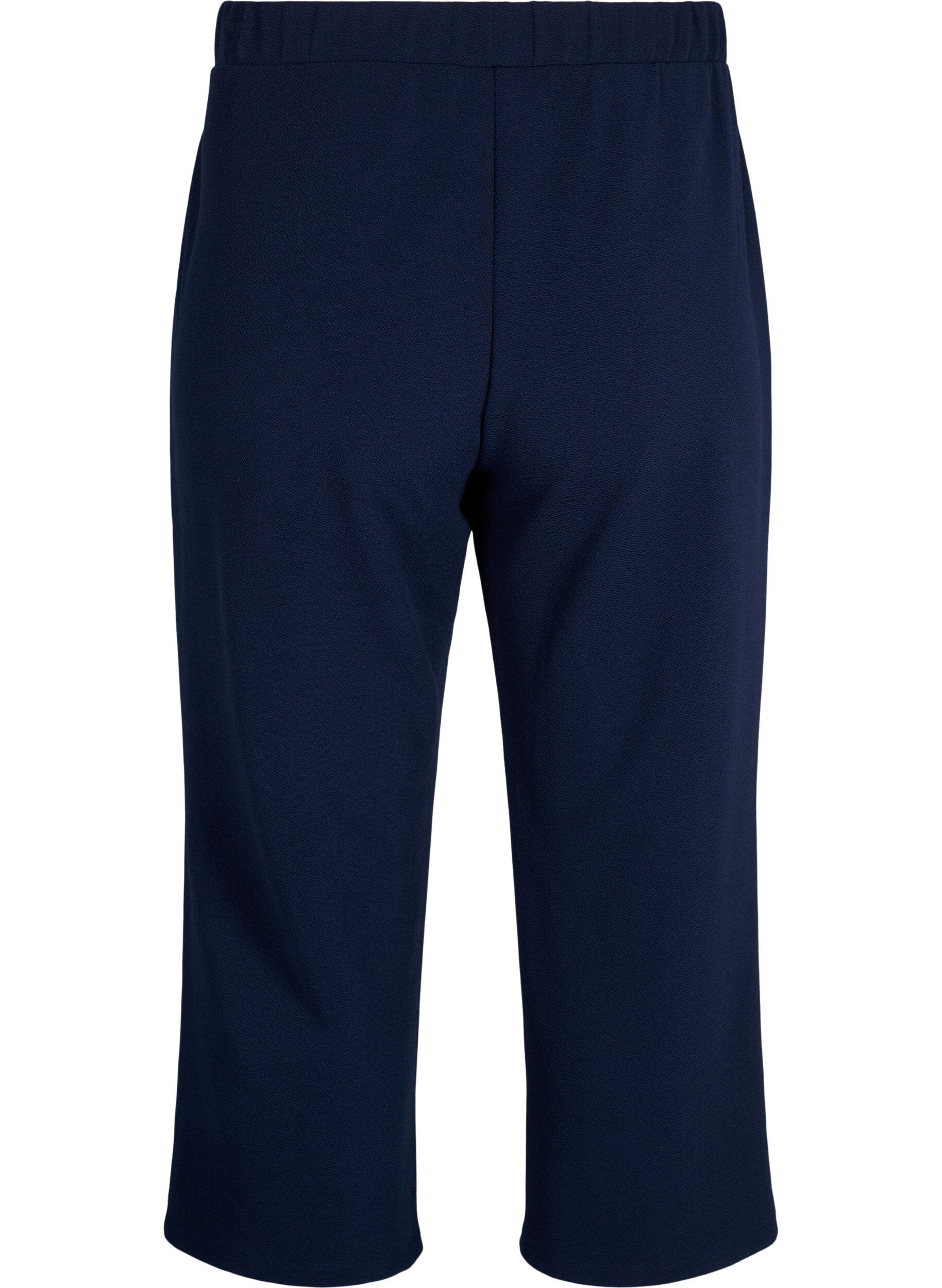 Zizzi Losse broek met 7/8 lengte, Blauw, Packshot image number 1