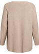Gebreide trui met diagonale structuur en raglanmouwen, Beige, Packshot image number 1
