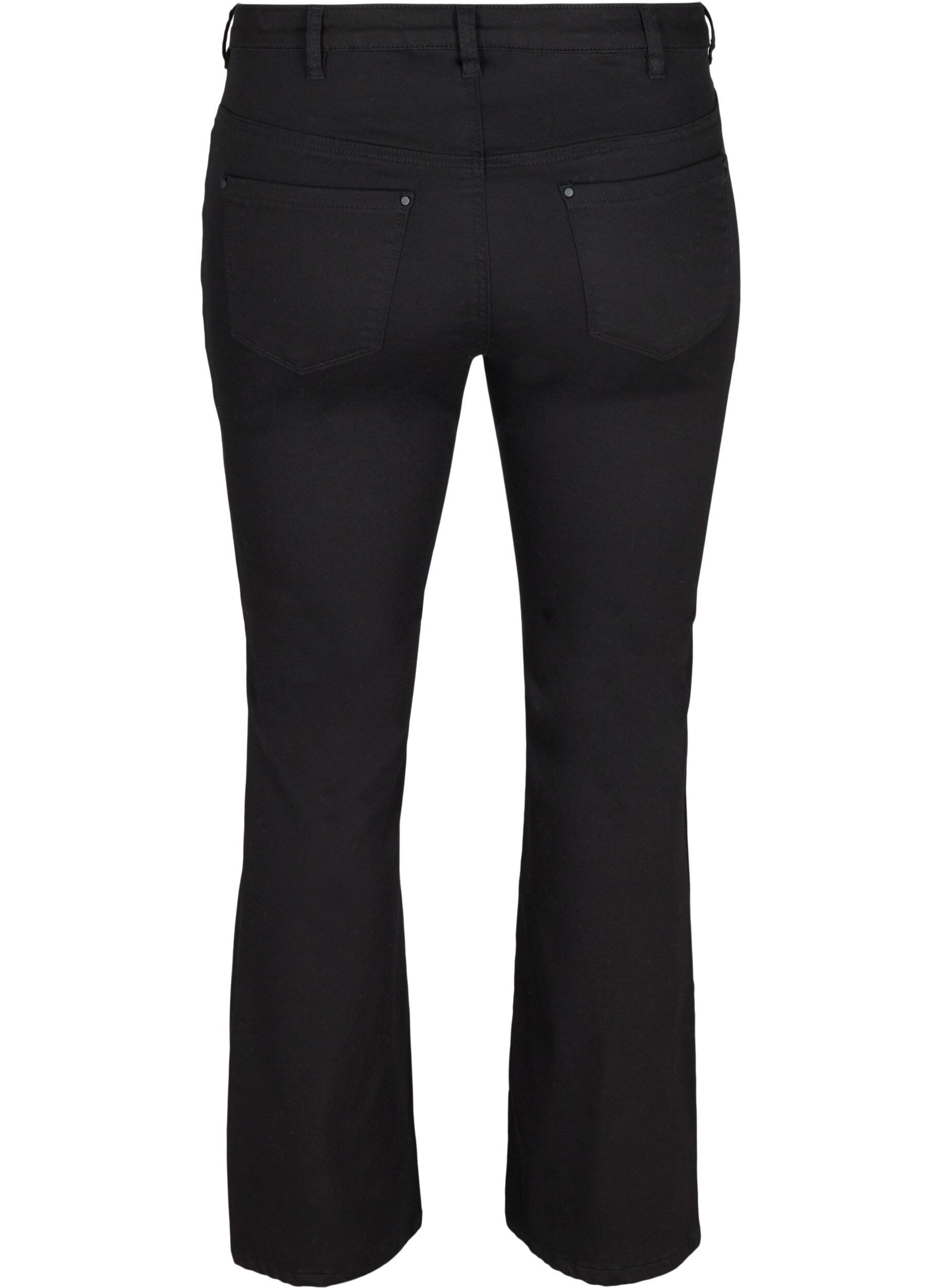 Zizzi Ellen bootcut jeans met hoge taille, Black, Packshot image number 1