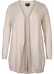 Lang gebreid vest in viscosemix, Beige, Packshot image number 0