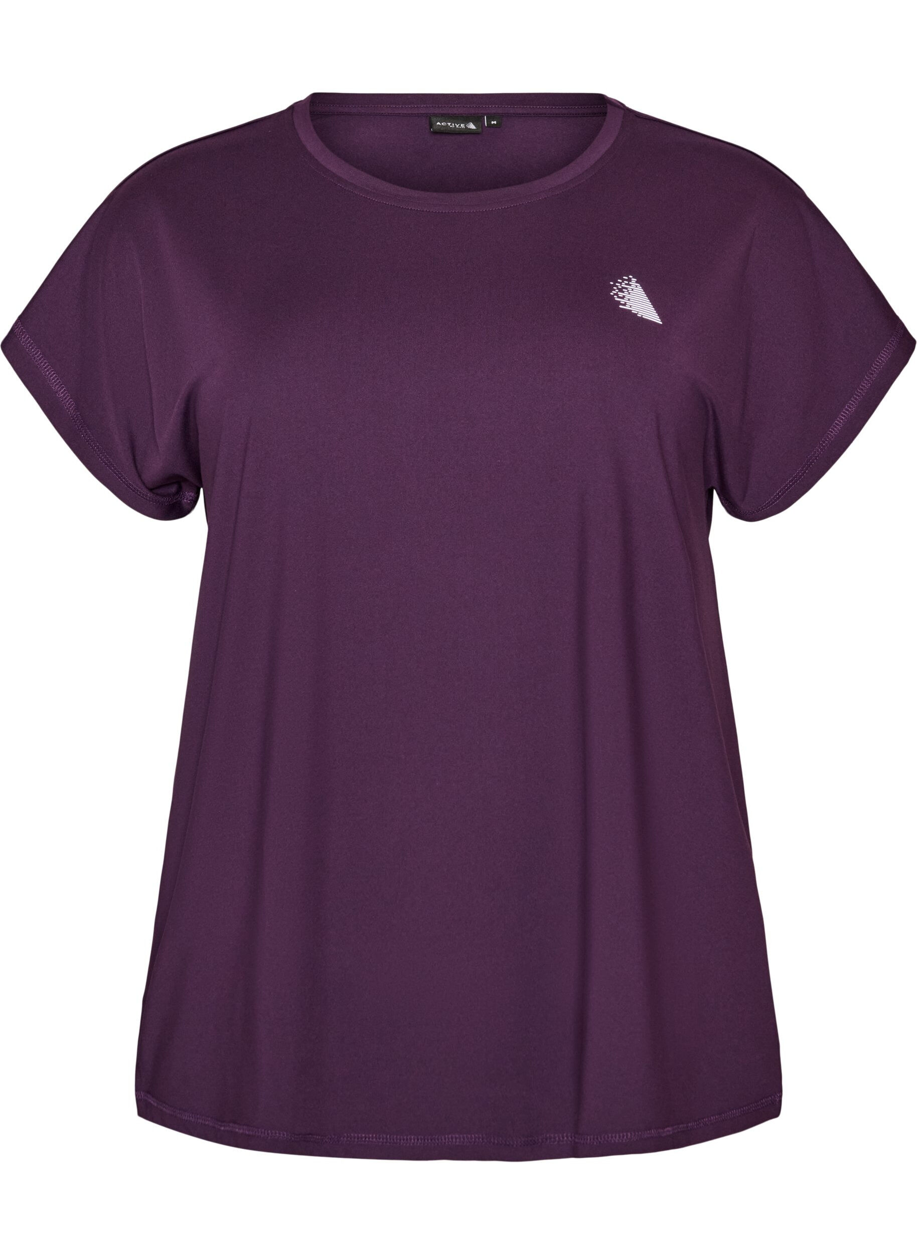 ZizziEffen gekleurd trainingsshirt, Paars, Packshot image number 0