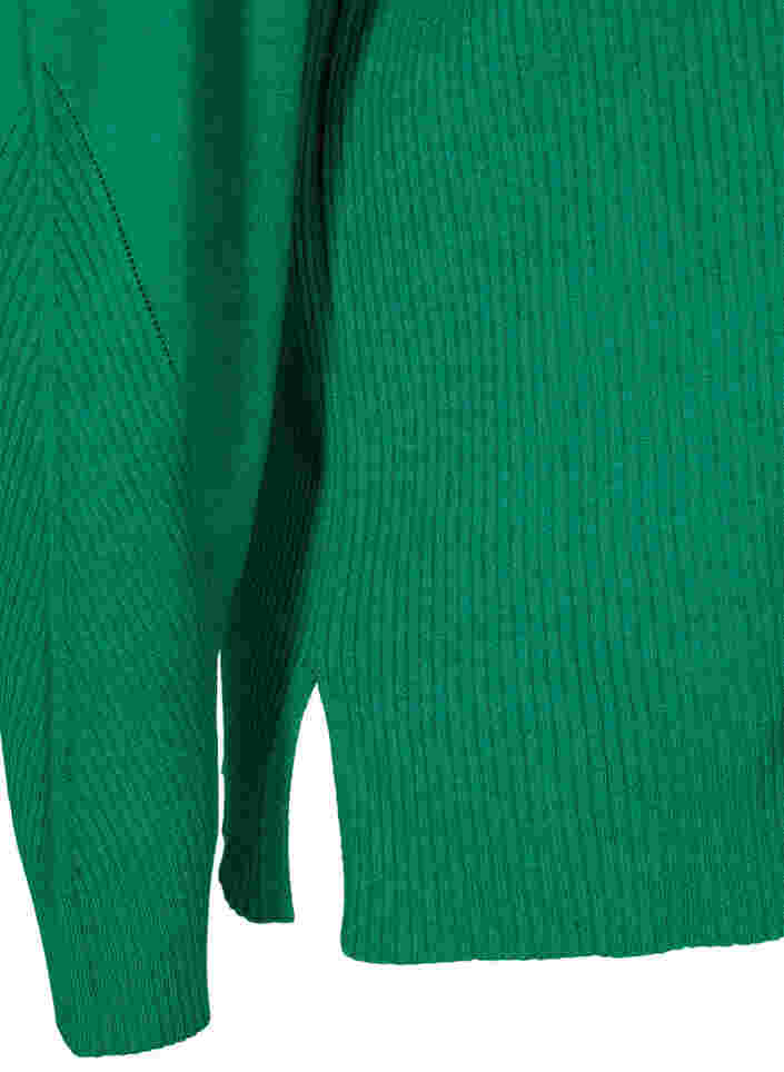 Gebreide top in rib, Jolly Green Mel., Packshot image number 3