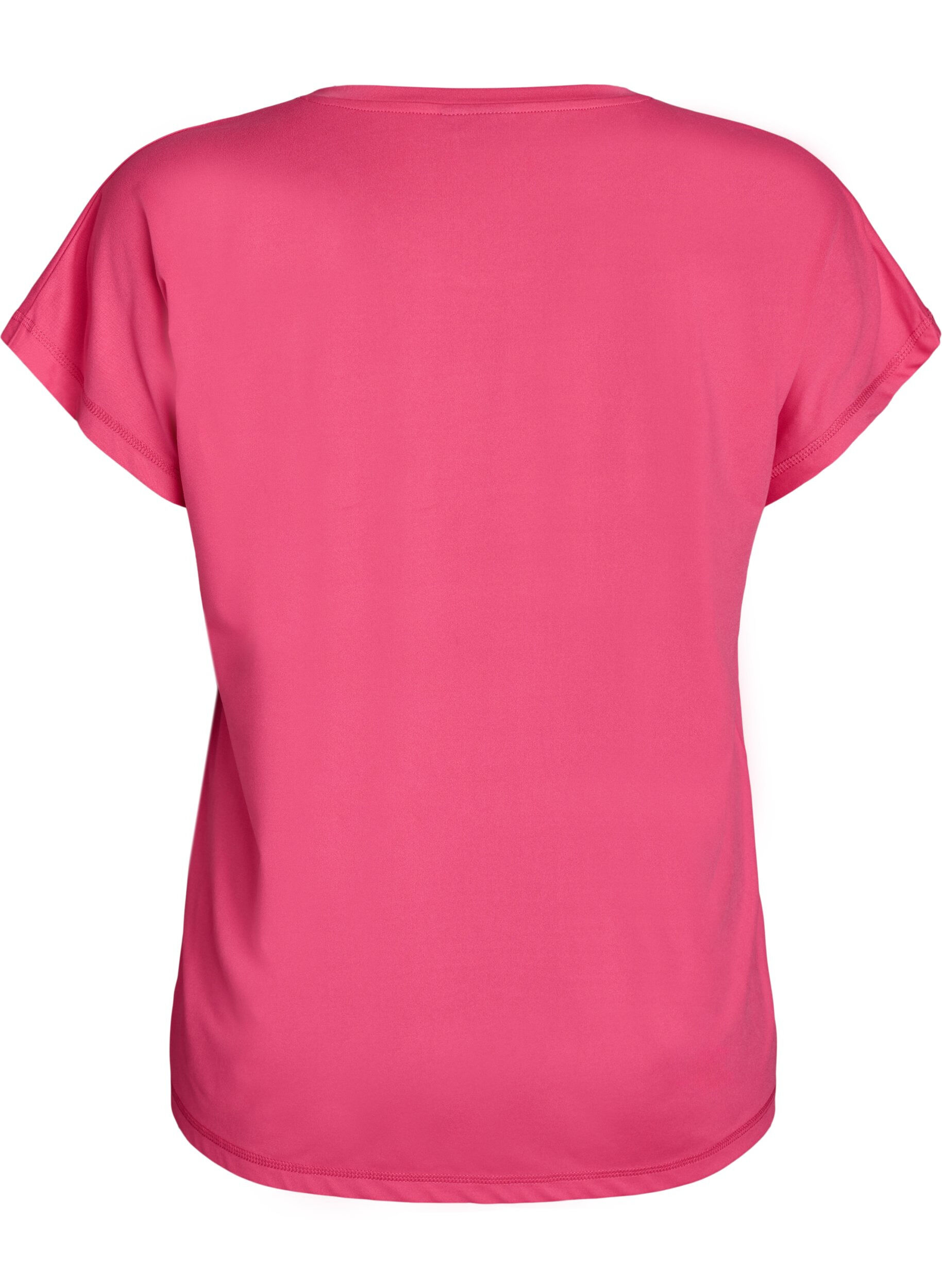 Zizzi Effen gekleurd trainingsshirt, Roze, Packshot image number 1