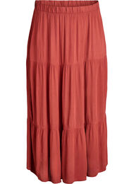 Lange rok met elastiek in de taille, Rood