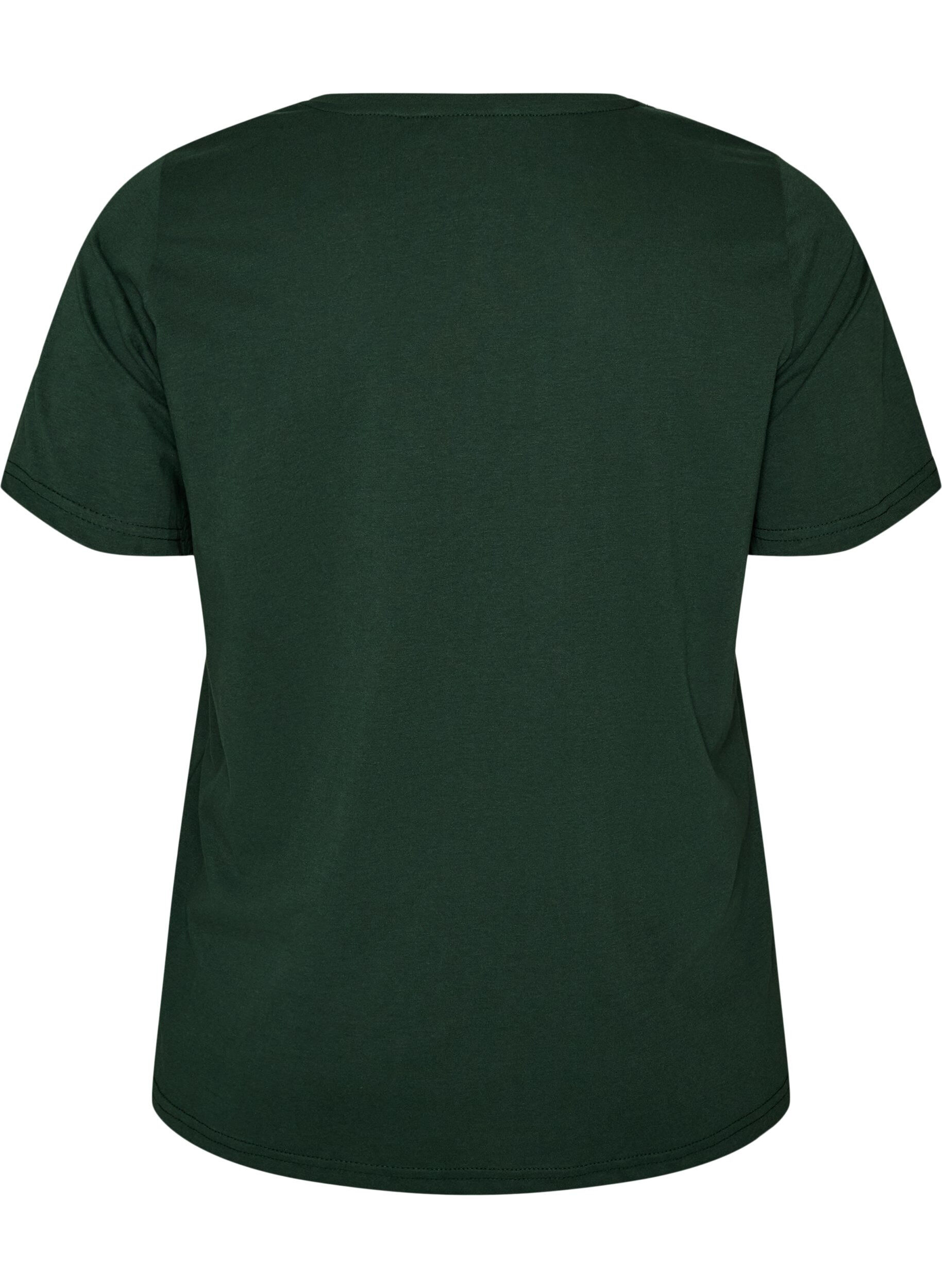 ZizziT-shirt met print, Groen, Packshot image number 1