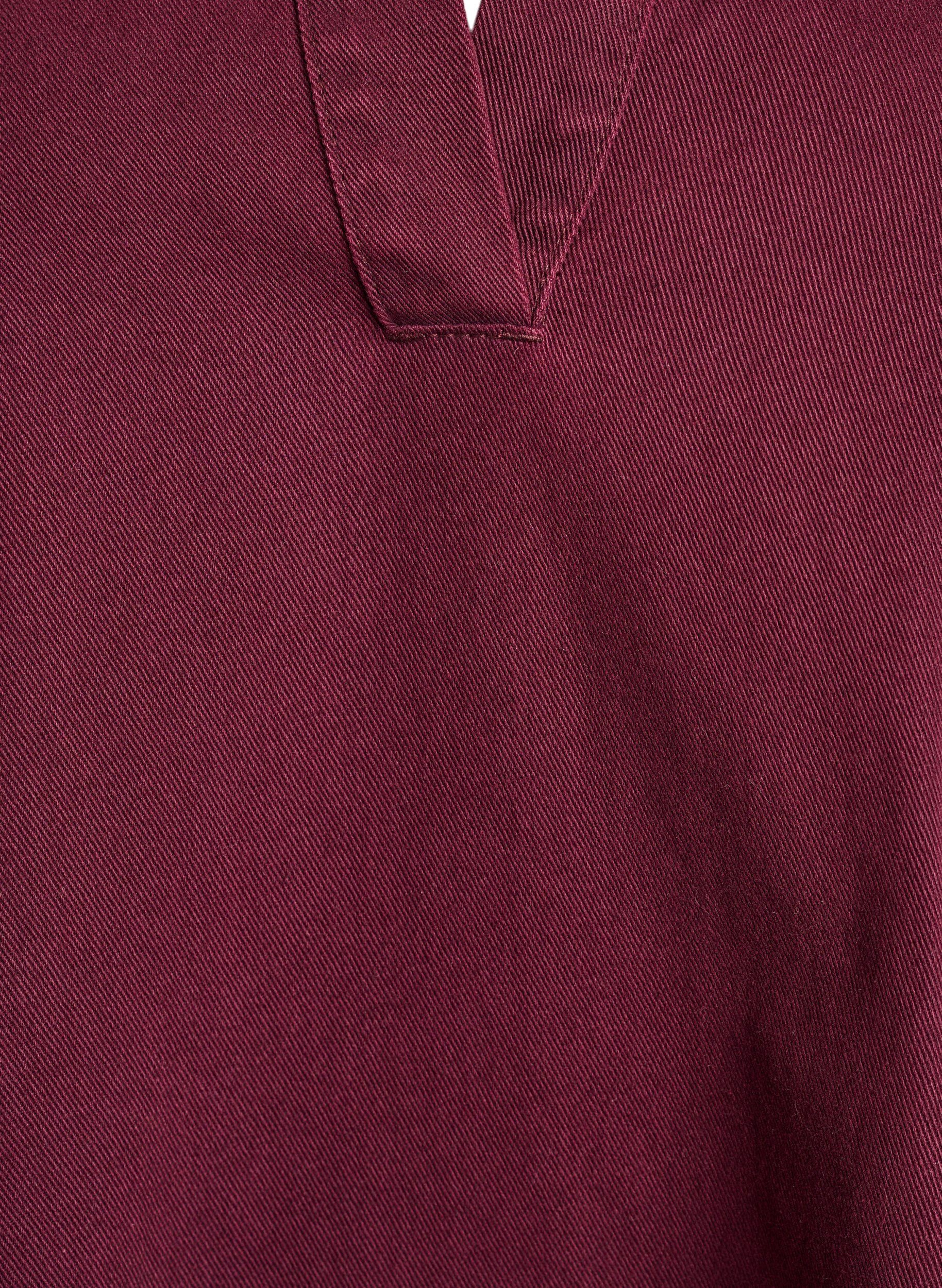 Zizzi Korte denimjurk met kraag en V-hals, Rood, Packshot image number 2