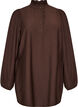 Viscose tuniek met ruches en knopen, Bruin, Packshot image number 0