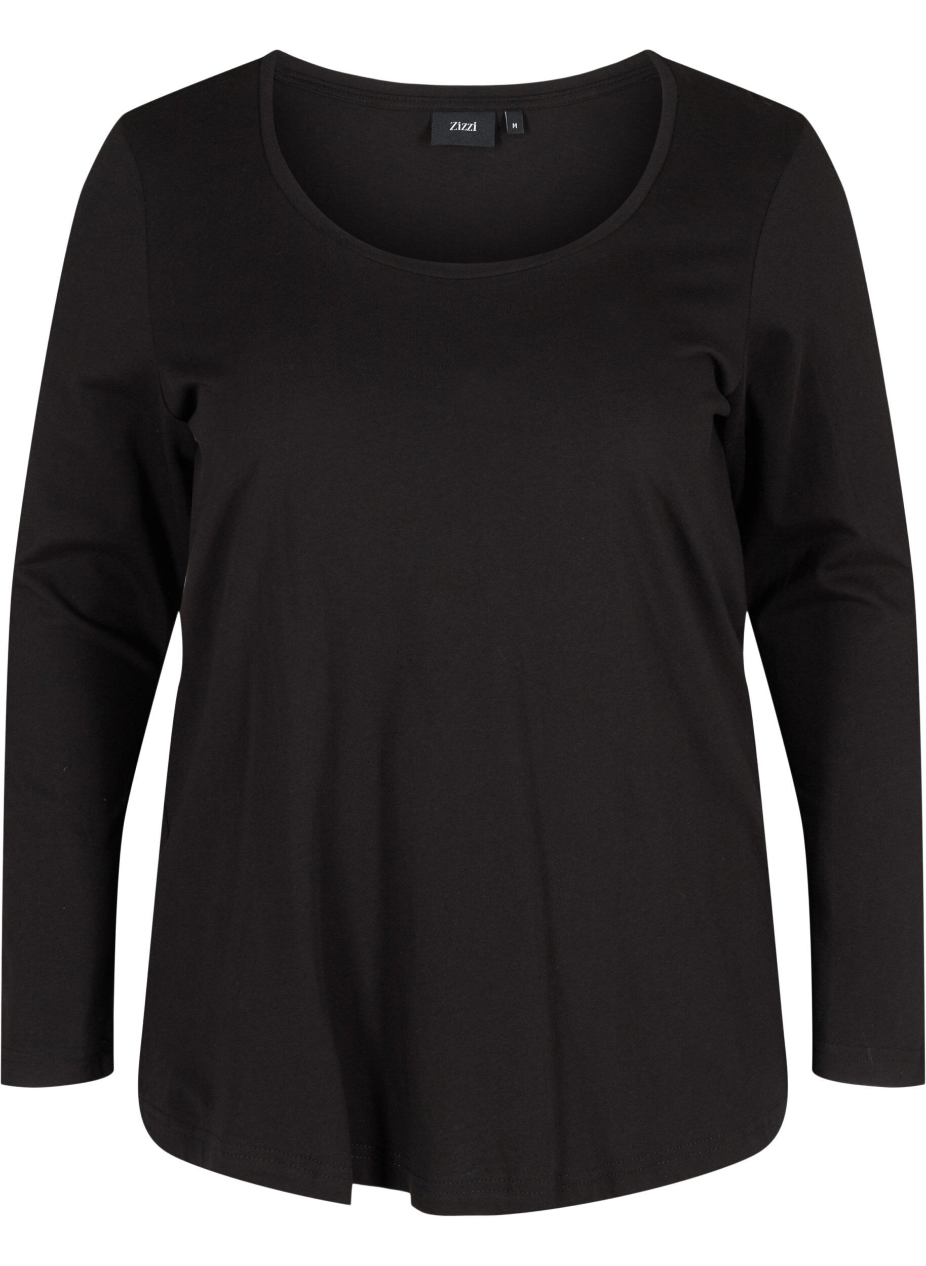 Zizzi Set van 2 basic top met lange mouwen , Black, Packshot image number 3