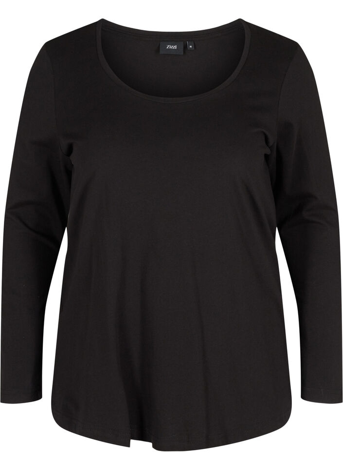 Set van 2 basic top met lange mouwen , Black, Packshot image number 3