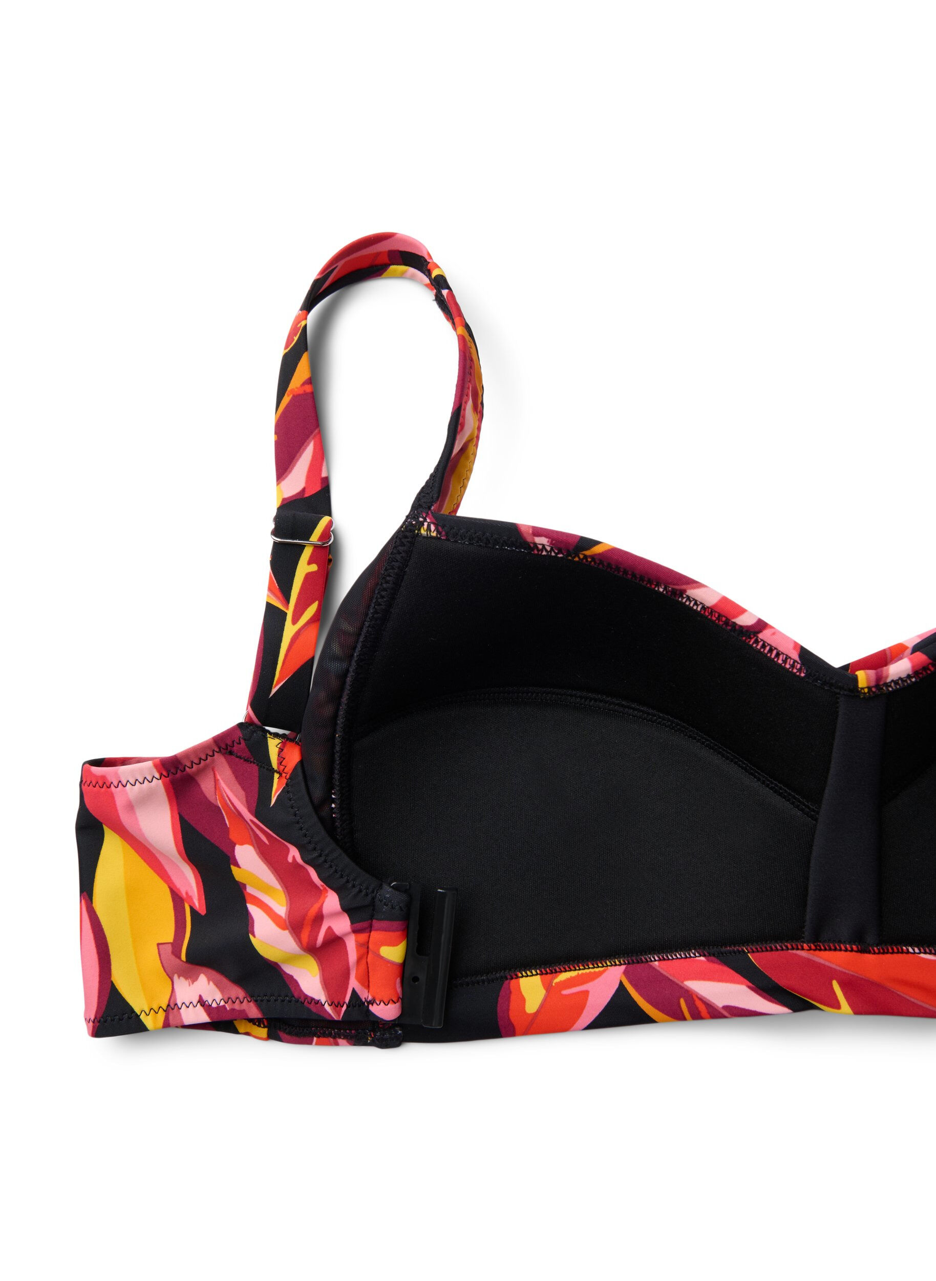 Zizzi Gewatteerde bikinitop met print, Rood, Packshot image number 3