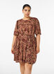 Jurk met paisleyprint en strikceintuur, Bruin, Model image number 0