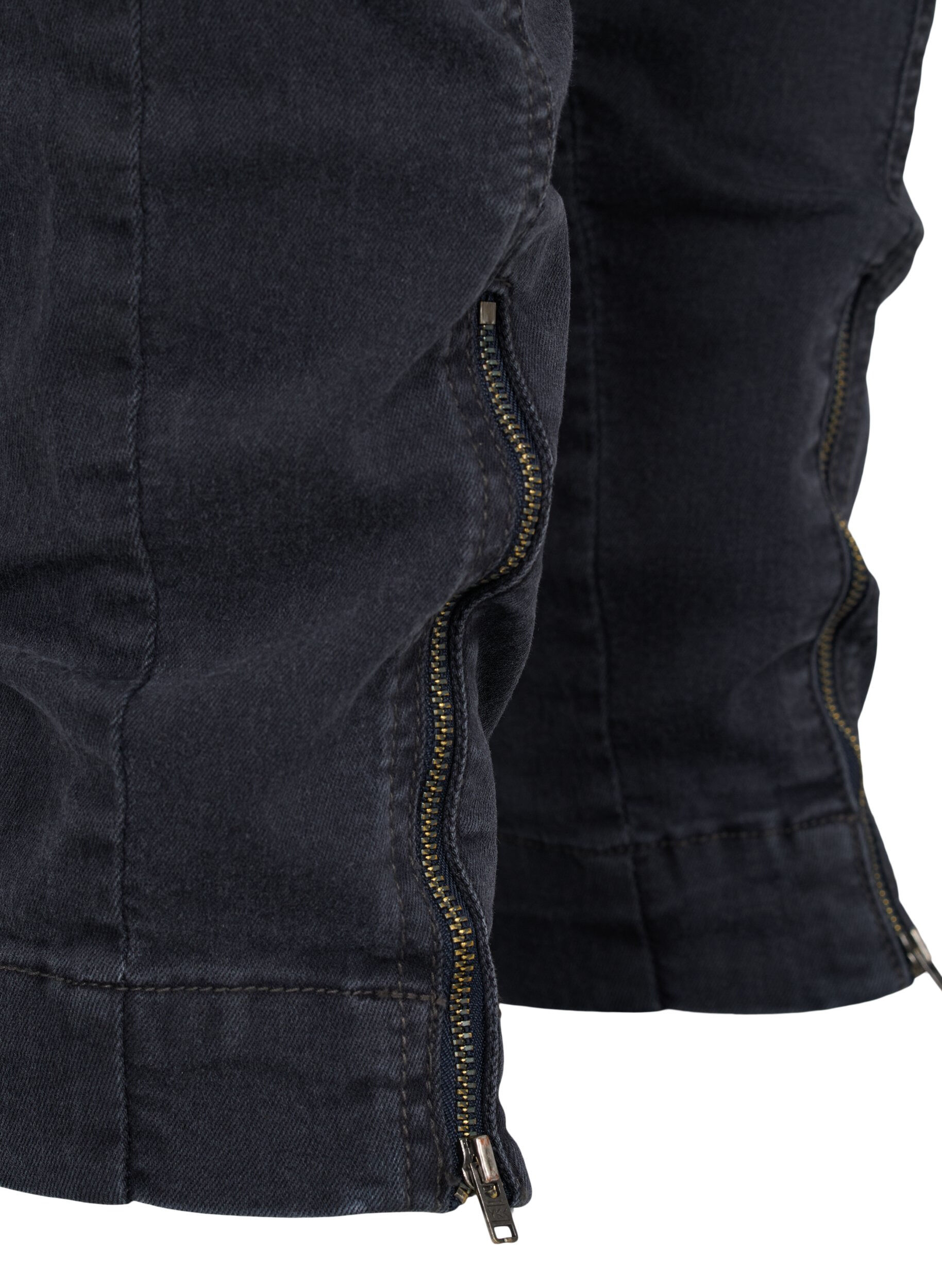 Zizzi Jegging met ritsdetail, Grey Wash, Packshot image number 3