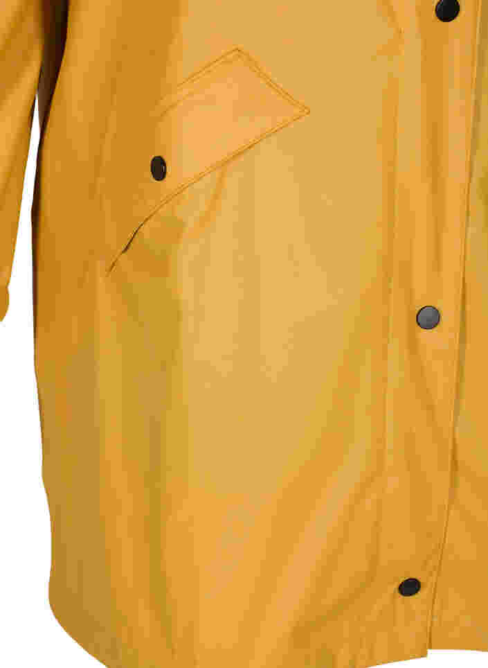 Regenjas met capuchon en knoopsluiting, Spruce Yellow, Packshot image number 3