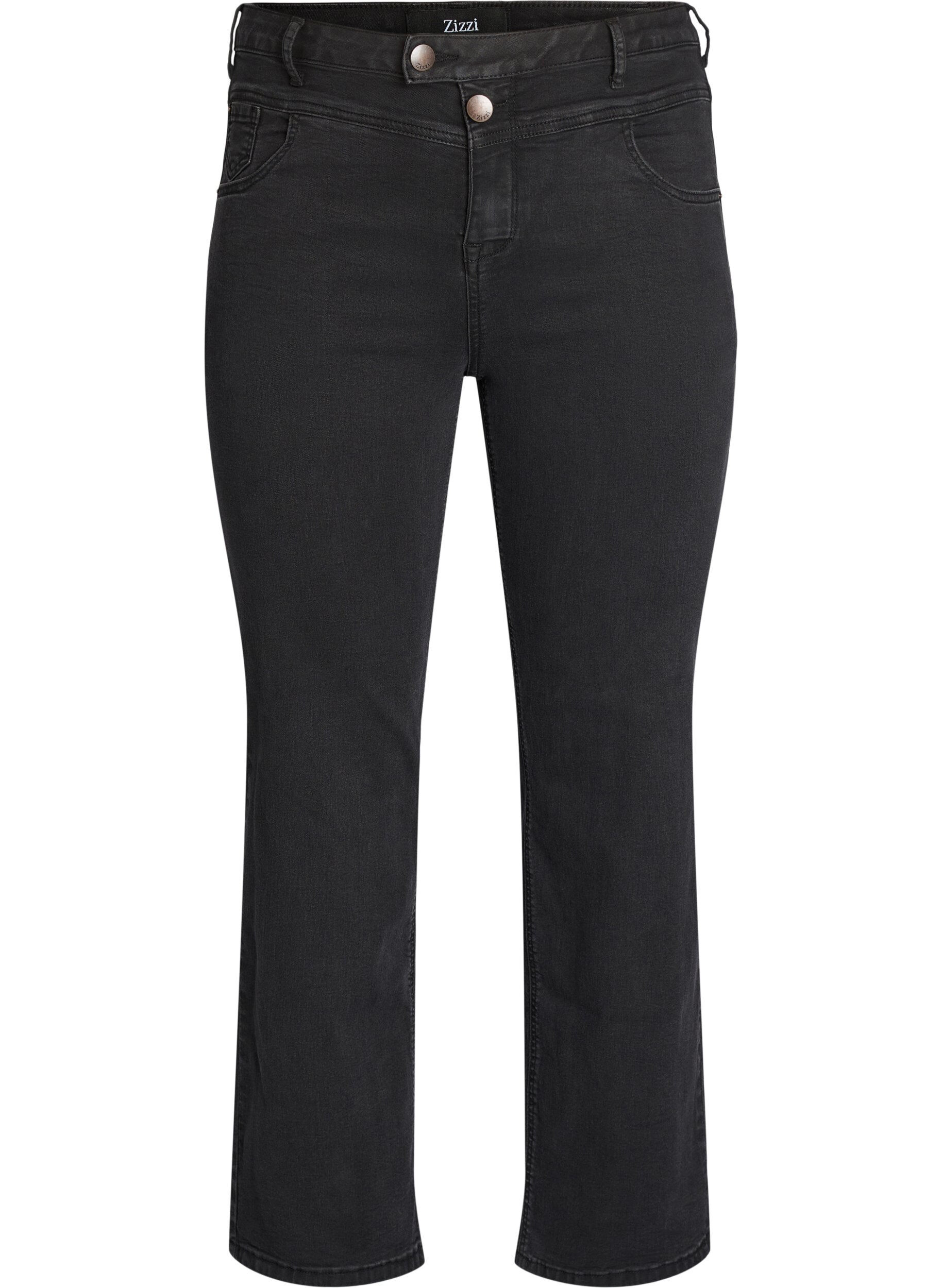 ZizziRegular fit Gemma jeans met hoge taille, Zwart, Packshot image number 0