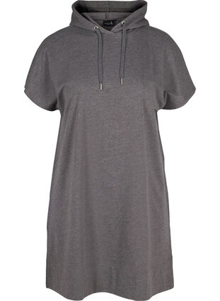 Lang sweatshirt met korte mouwen, Dark Grey Melange, Packshot image number 0
