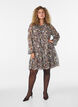 Chiffon jurk met bloemenprint en rucheslagen, Bruin, Model image number 1