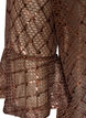 Doorschijnende blouse met pailletten en een ruitpatroon, Bruin, Packshot image number 3