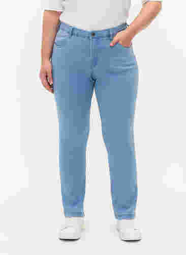 Slim fit Emily jeans met normale taille, Ex Lt Blue, Model image number 2