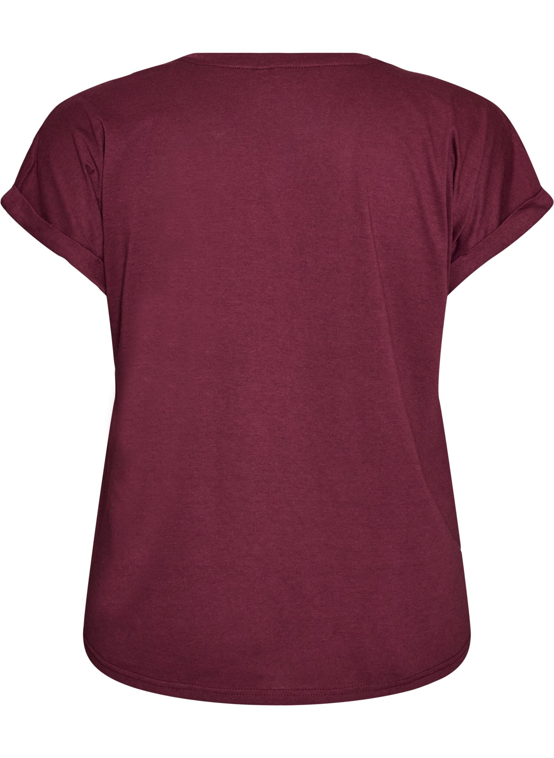 ZizziT-shirt met korte mouwen van katoenmix, Rood, Packshot image number 1