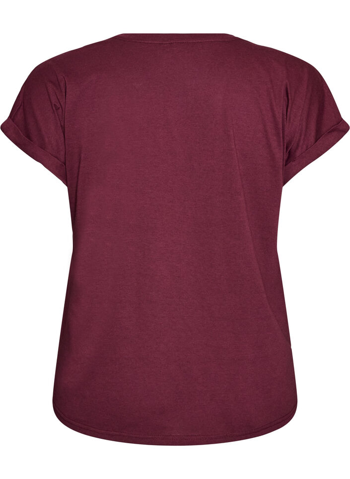 T-shirt met korte mouwen van katoenmix, Rood, Packshot image number 1