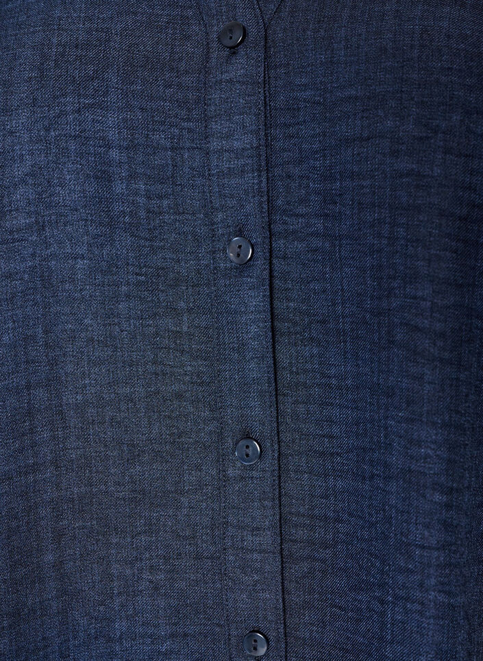 Losse shirt met V-hals, Blauw, Packshot image number 2