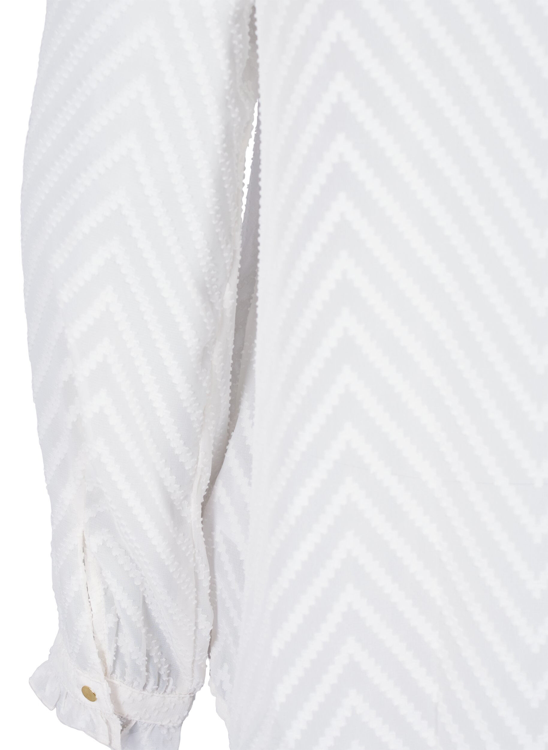 Zizzi Shirtblouse met ruches en gedessineerde textuur, Snow White, Packshot image number 3