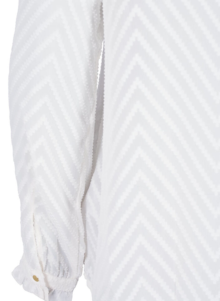 Shirtblouse met ruches en gedessineerde textuur, Snow White, Packshot image number 3