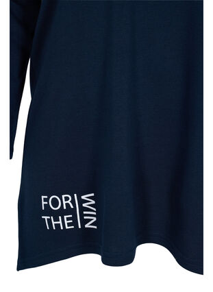 Lang sweatshirt met v-hals en capuchon, Dark Sapphire, Packshot image number 2