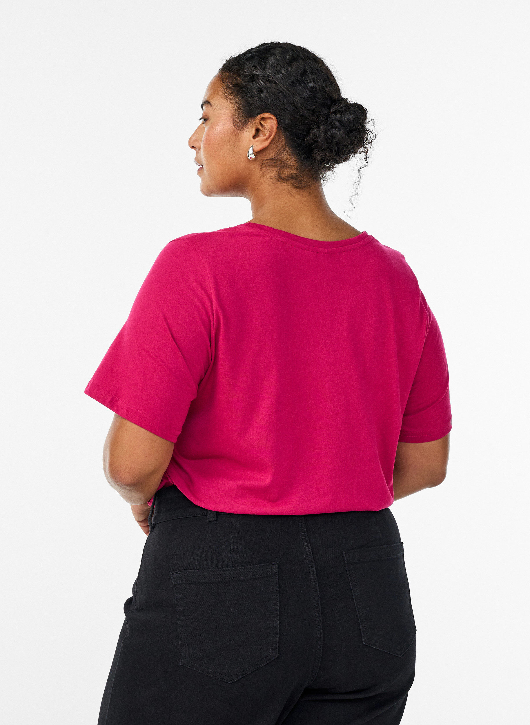 Zizzi T-shirt met print, Rood, Model image number 2