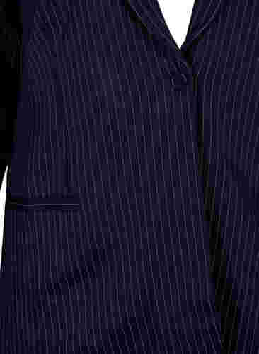 Krijtstreep blazer met knoopsluiting, Navy Stripe, Packshot image number 2