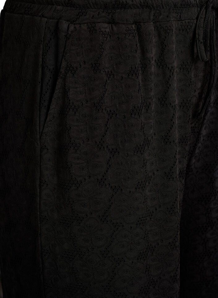 FLASH - Broek met textuur en hoge taille, Zwart, Packshot image number 2