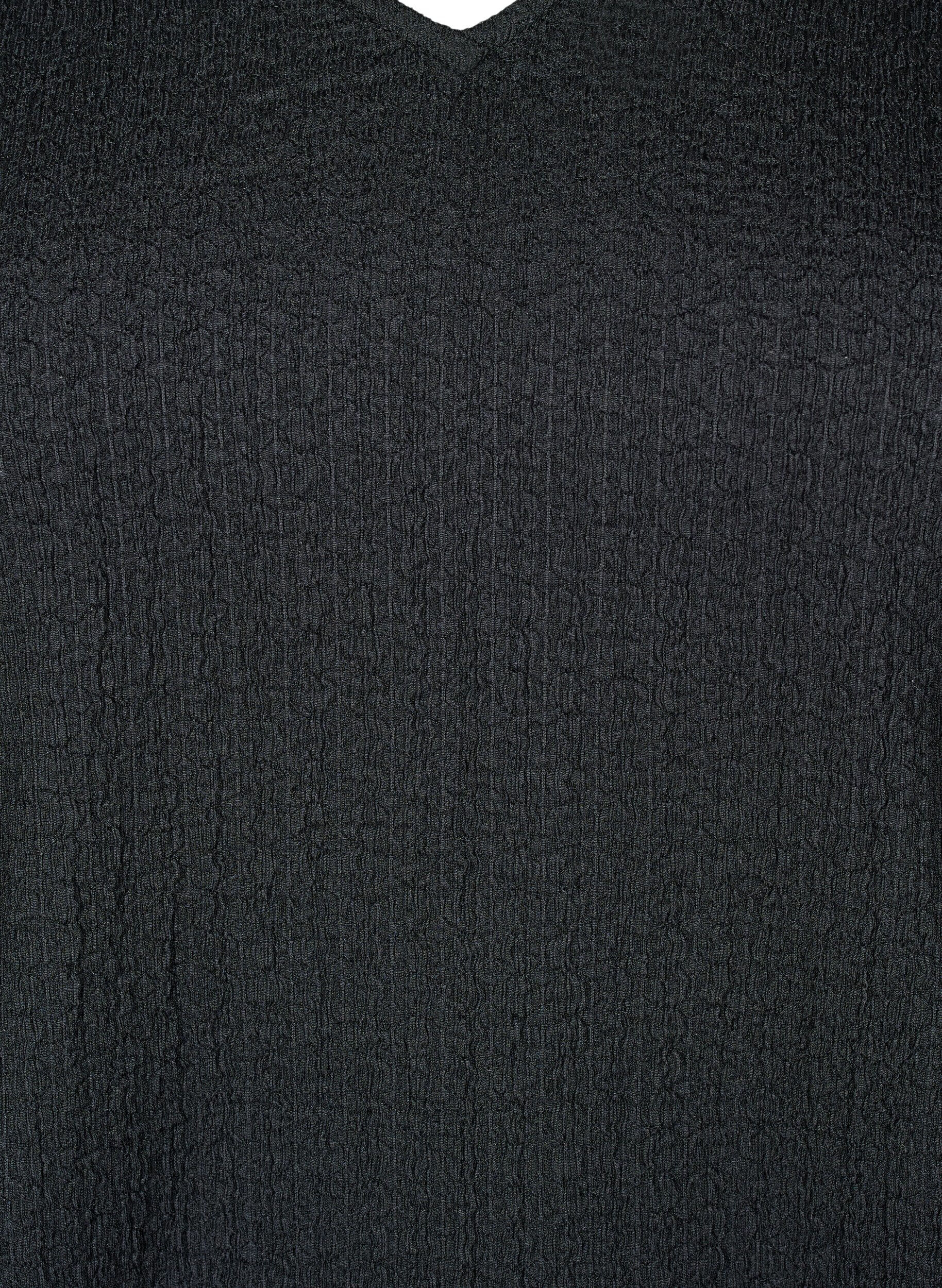 Zizzi FLASH - Blouse met textuur en lange mouwen, Black, Packshot image number 2