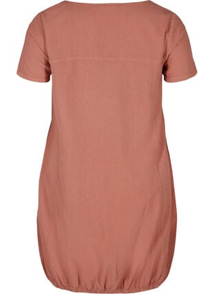 Katoenen jurk met korte mouwen, Canyon rose, Packshot image number 1