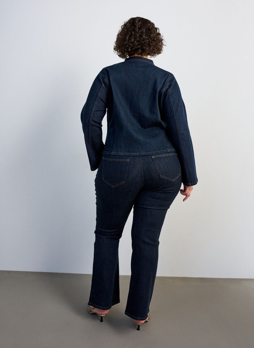 Ellen bootcut jeans met hoge taille, Blauw, Model image number 1