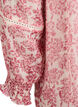 Korte chiffonjurk met gehaakte details, Roze, Packshot image number 3
