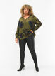 Viscose blouse met lange mouwen en bloemenprint	, Green Big Flower, Model image number 2